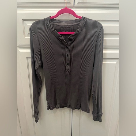 AERIE Grey Ribbed Thermal - Picture 1 of 5